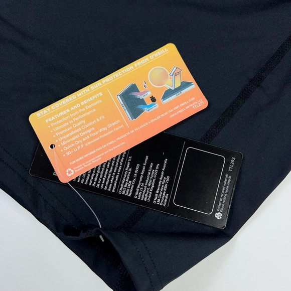 O'Neill Mens 50+ Rash Guard Black Stretch Long Sleeve Performance Fit XXL New - Picture 6 of 11